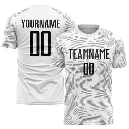 Custom White Black Sublimation Soccer Uniform Jersey - Sky-Custom
