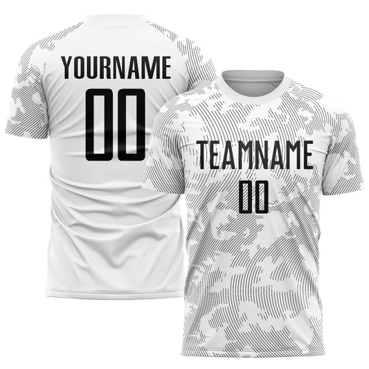 Custom White Black Sublimation Soccer Uniform Jersey - Sky-Custom