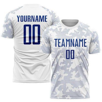 Custom White Royal Sublimation Soccer Uniform Jersey - Sky-Custom