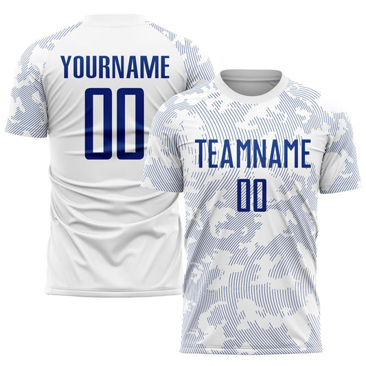 Custom White Royal Sublimation Soccer Uniform Jersey - Sky-Custom