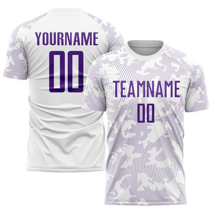 Custom White Purple Sublimation Soccer Uniform Jersey - Sky-Custom