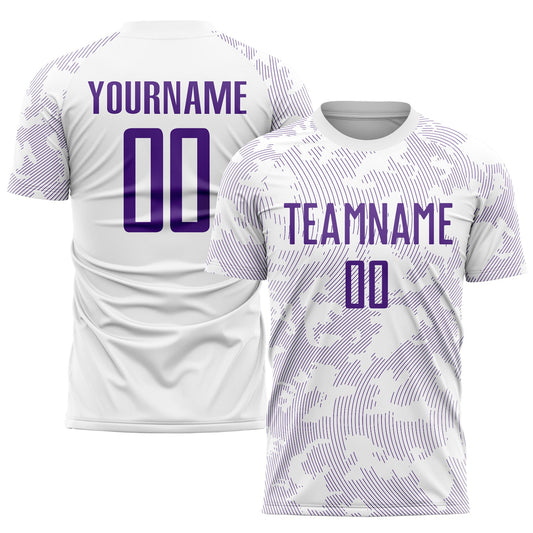 Custom White Purple Sublimation Soccer Uniform Jersey - Sky-Custom