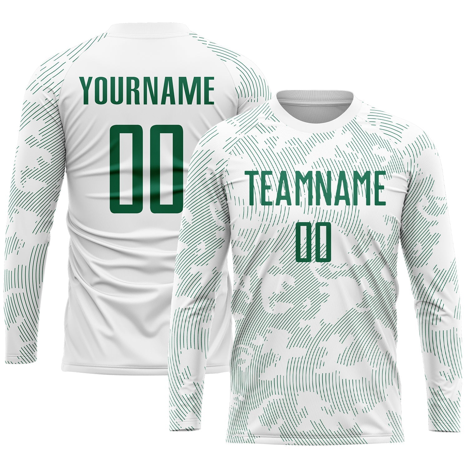 Custom White Kelly Green Sublimation Soccer Uniform Jersey - Sky-Custom