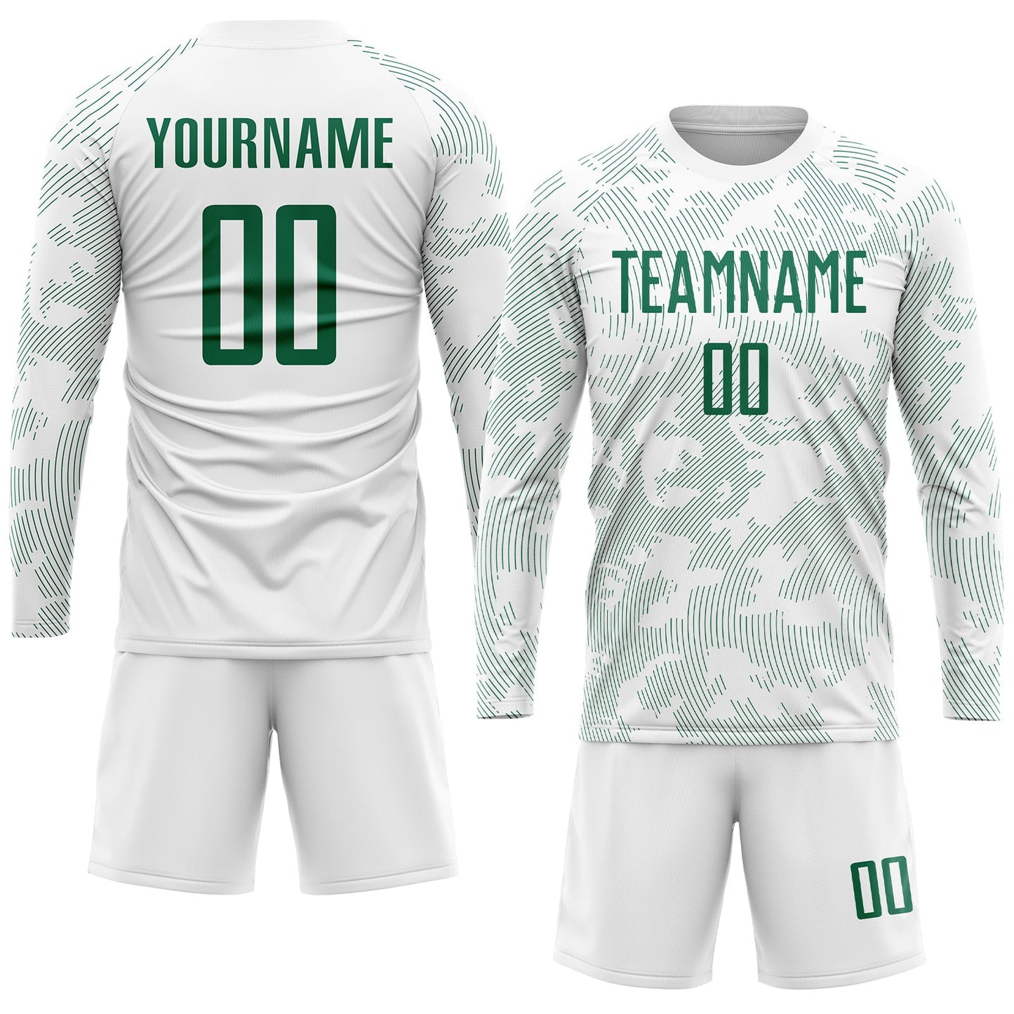 Custom White Kelly Green Sublimation Soccer Uniform Jersey - Sky-Custom