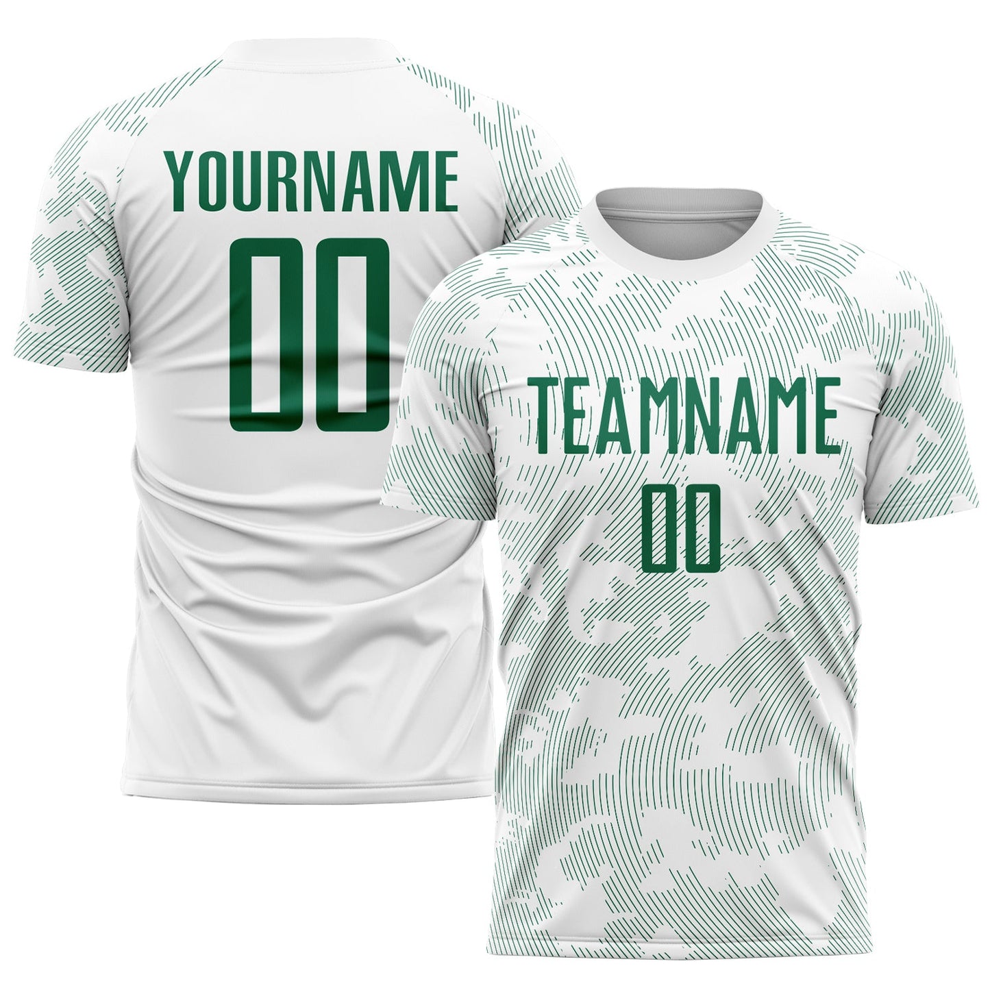 Custom White Kelly Green Sublimation Soccer Uniform Jersey - Sky-Custom