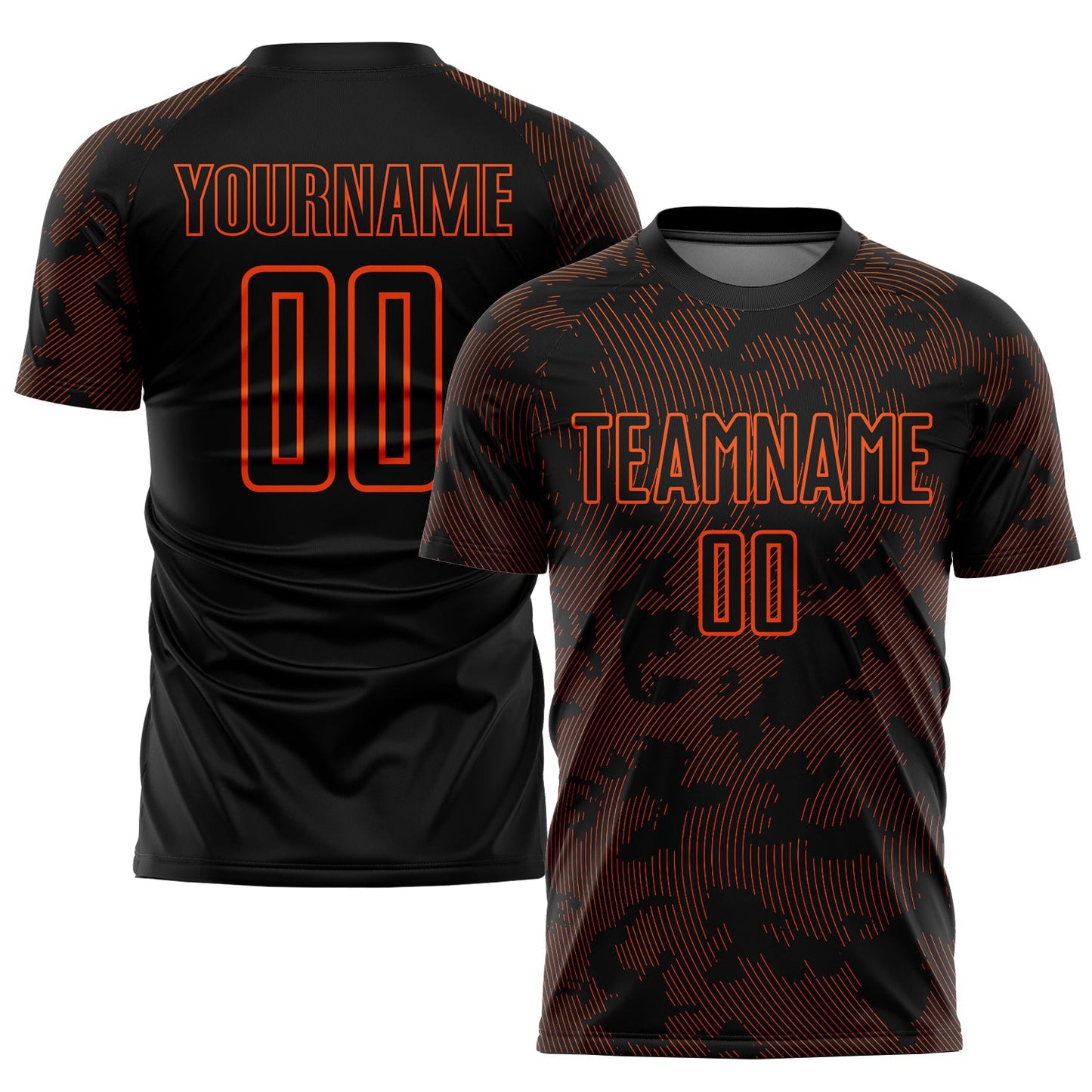 Custom Black Orange Sublimation Soccer Uniform Jersey - Sky-Custom