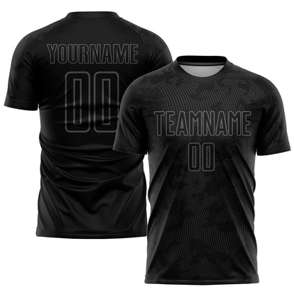 Custom Black Gray Sublimation Soccer Uniform Jersey - Sky-Custom