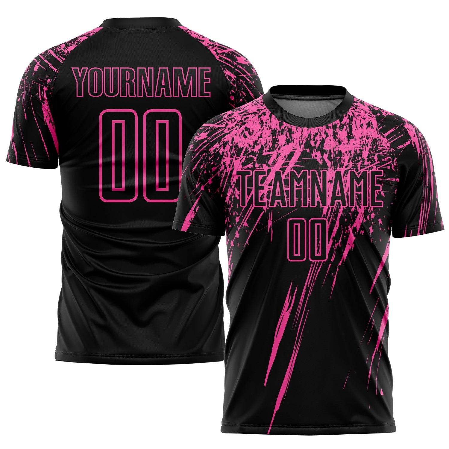 Custom Black Pink Sublimation Soccer Uniform Jersey - Sky-Custom