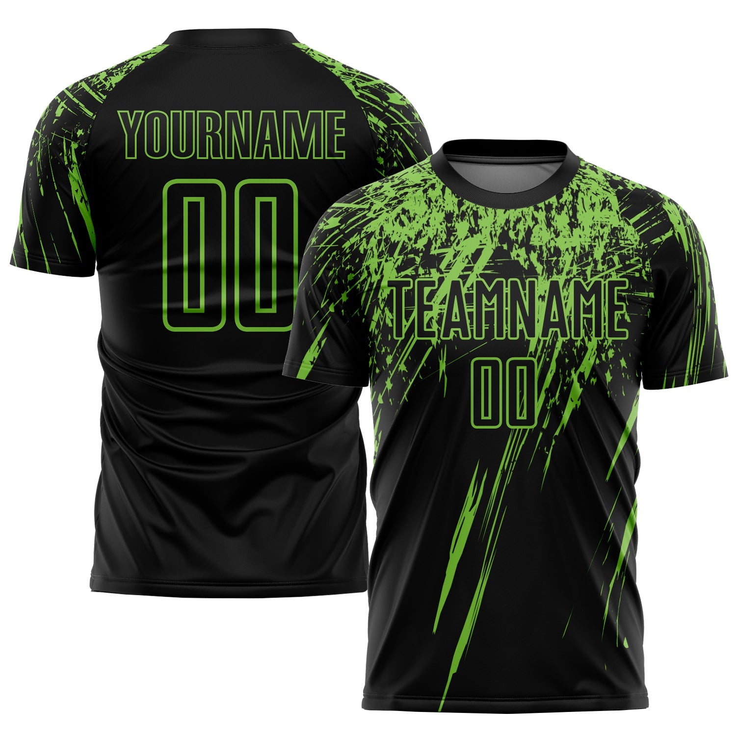 Custom Black Neon Green Sublimation Soccer Uniform Jersey - Sky-Custom