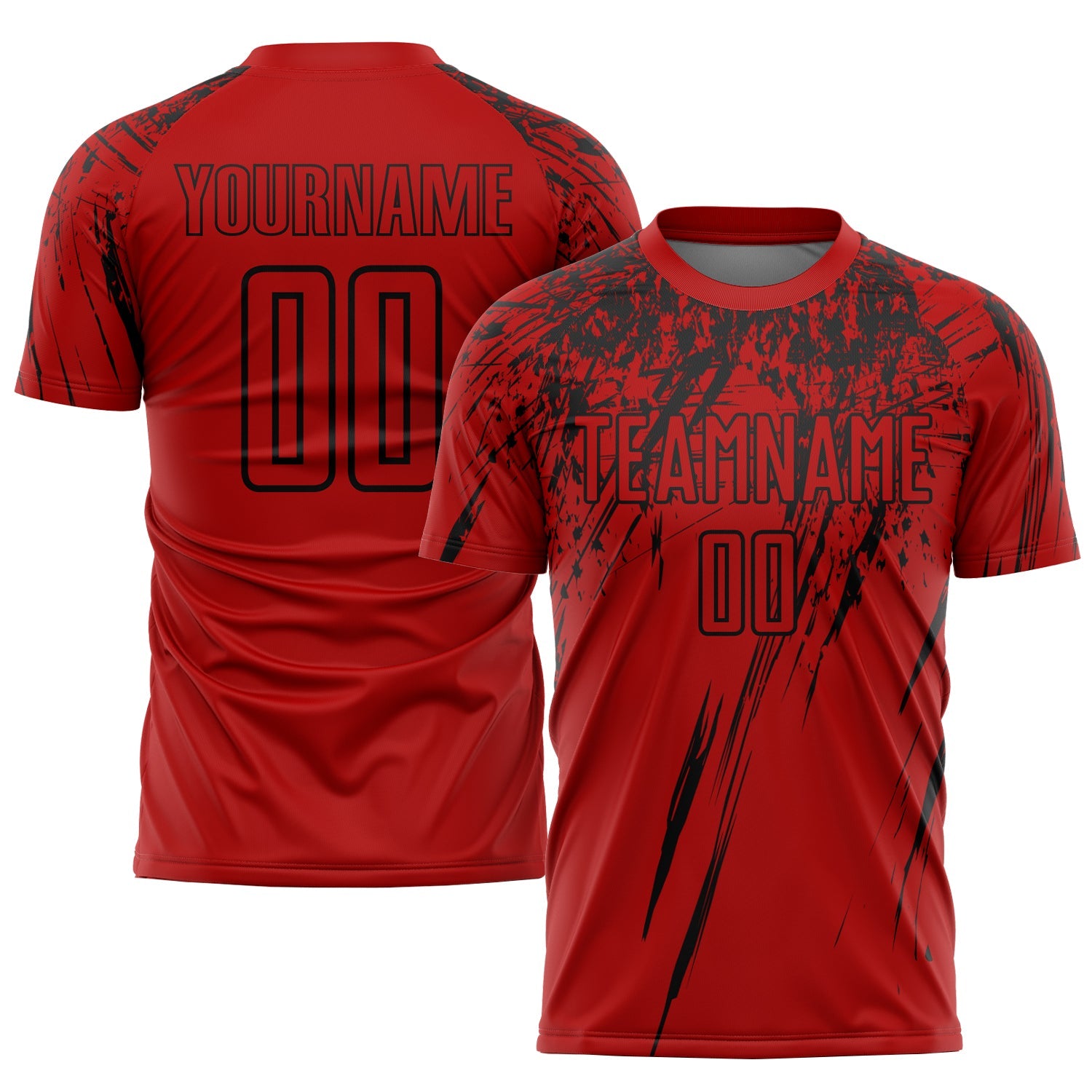 Custom Red Black Sublimation Soccer Uniform Jersey - Sky-Custom