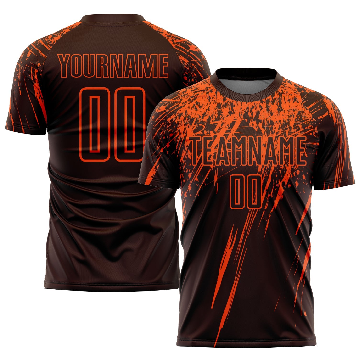 Custom Brown Orange Sublimation Soccer Uniform Jersey - Sky-Custom