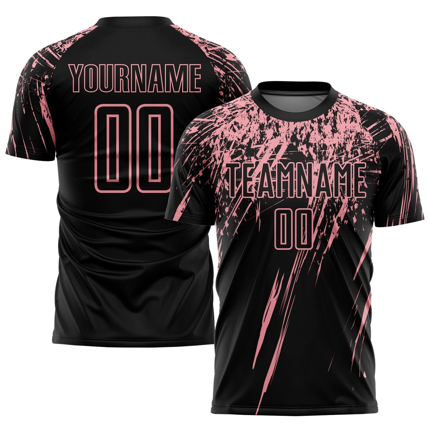 Custom Black Medium Pink Sublimation Soccer Uniform Jersey - Sky-Custom