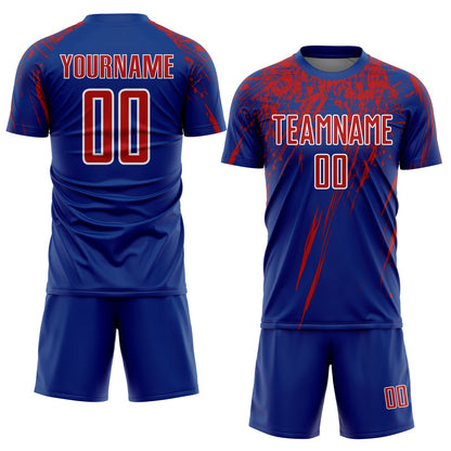 Custom Royal Red-White Sublimation Soccer Uniform Jersey - Sky-Custom