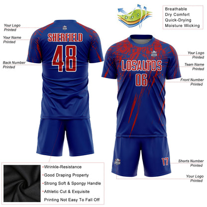 Custom Royal Red-White Sublimation Soccer Uniform Jersey - Sky-Custom