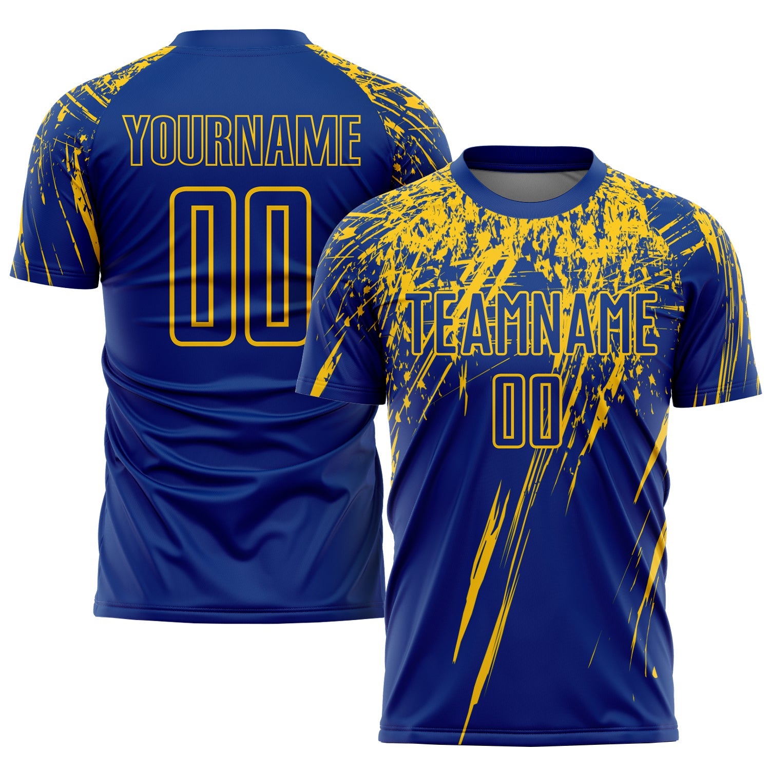 Custom Royal Yellow Sublimation Soccer Uniform Jersey - Sky-Custom