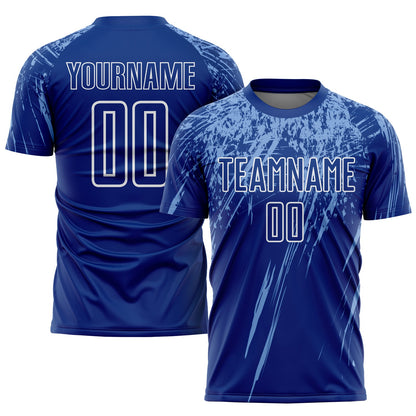 Custom Royal Light Blue-White Sublimation Soccer Uniform Jersey - Sky-Custom