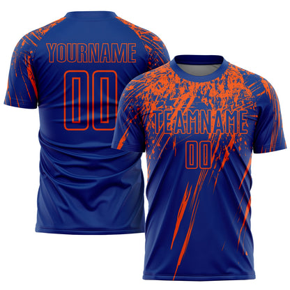 Custom Royal Orange Sublimation Soccer Uniform Jersey - Sky-Custom