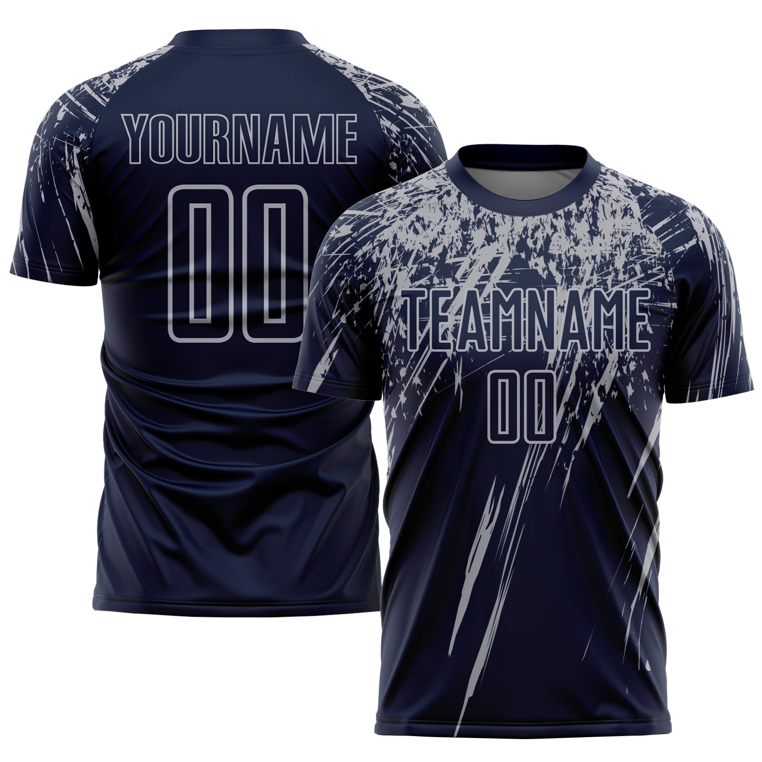 Custom Navy Gray Sublimation Soccer Uniform Jersey - Sky-Custom