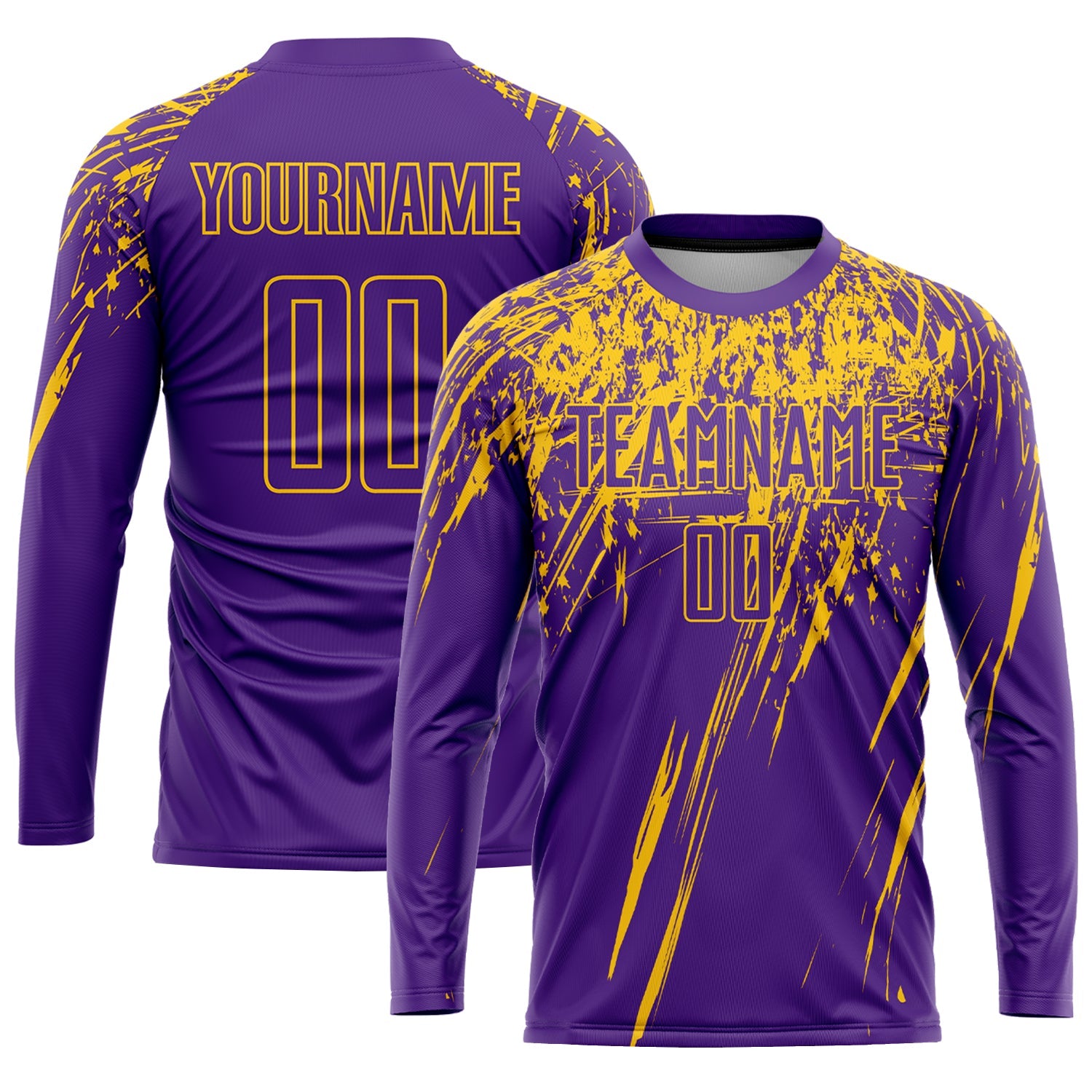 Custom Purple Yellow Sublimation Soccer Uniform Jersey - Sky-Custom