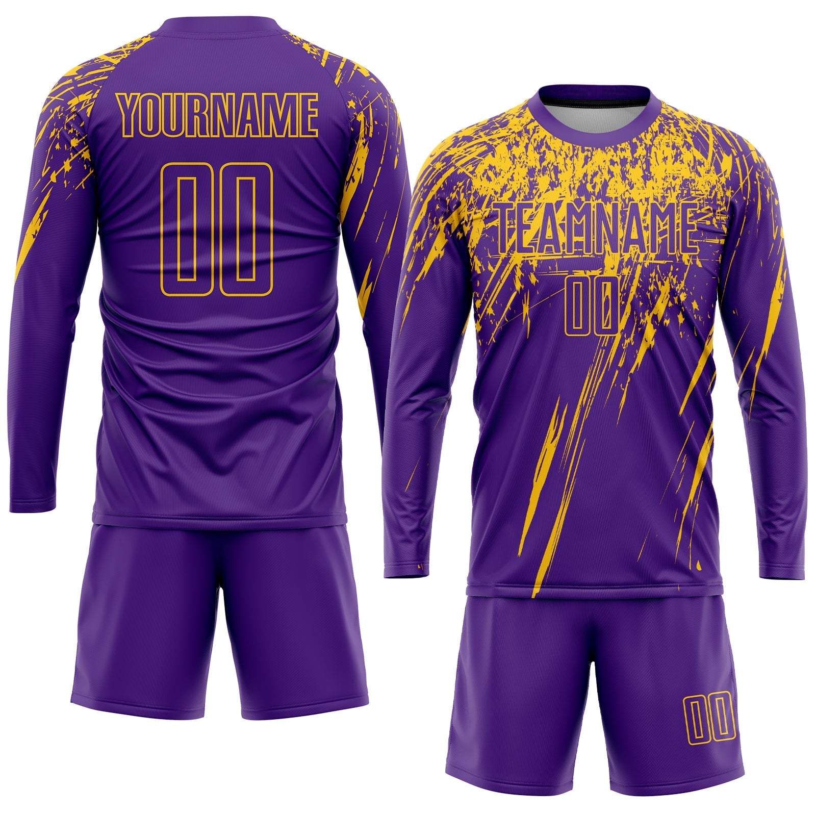 Custom Purple Yellow Sublimation Soccer Uniform Jersey - Sky-Custom