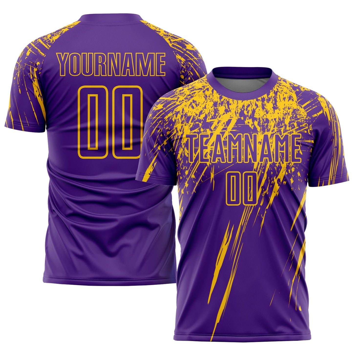 Custom Purple Yellow Sublimation Soccer Uniform Jersey - Sky-Custom