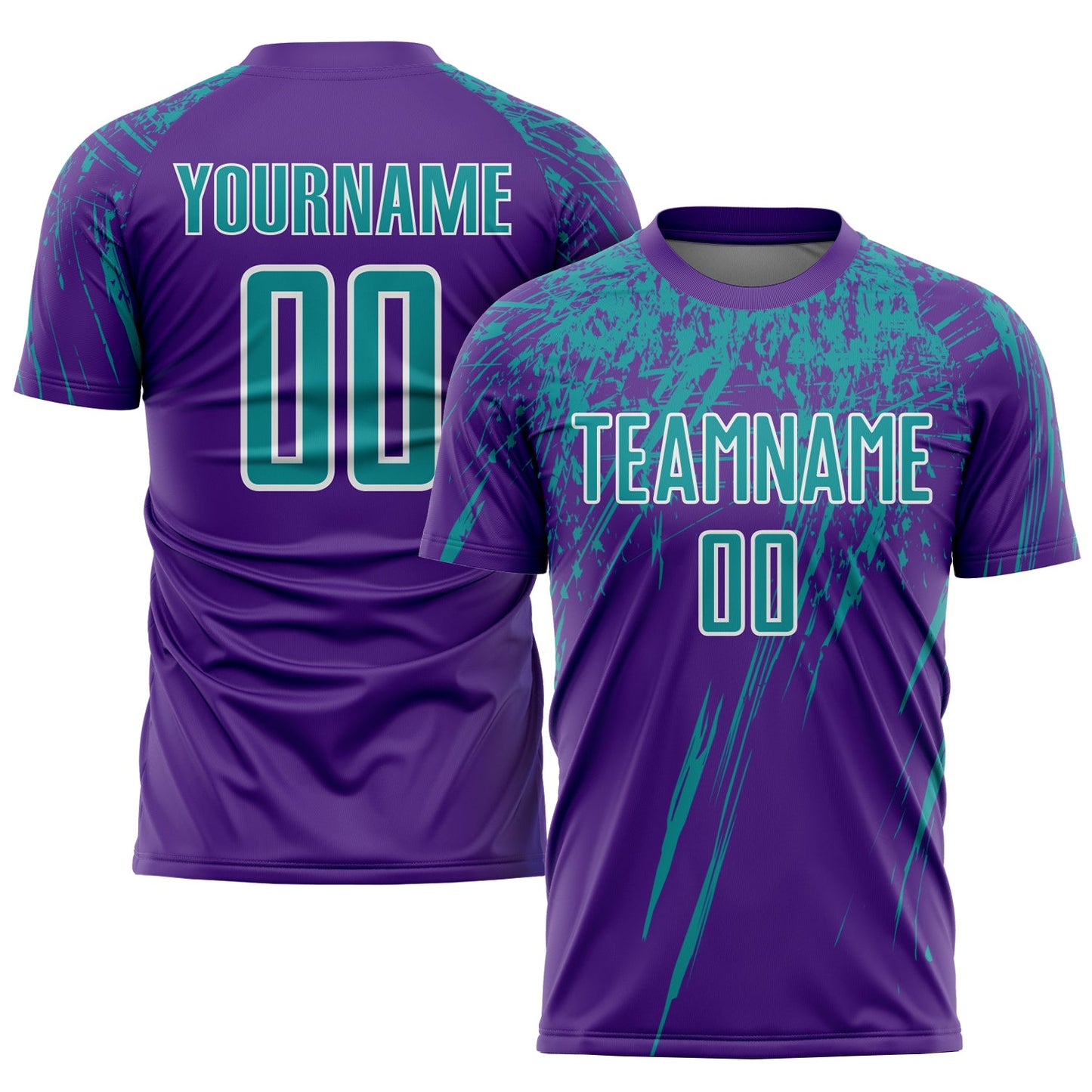 Custom Purple Teal-White Sublimation Soccer Uniform Jersey - Sky-Custom