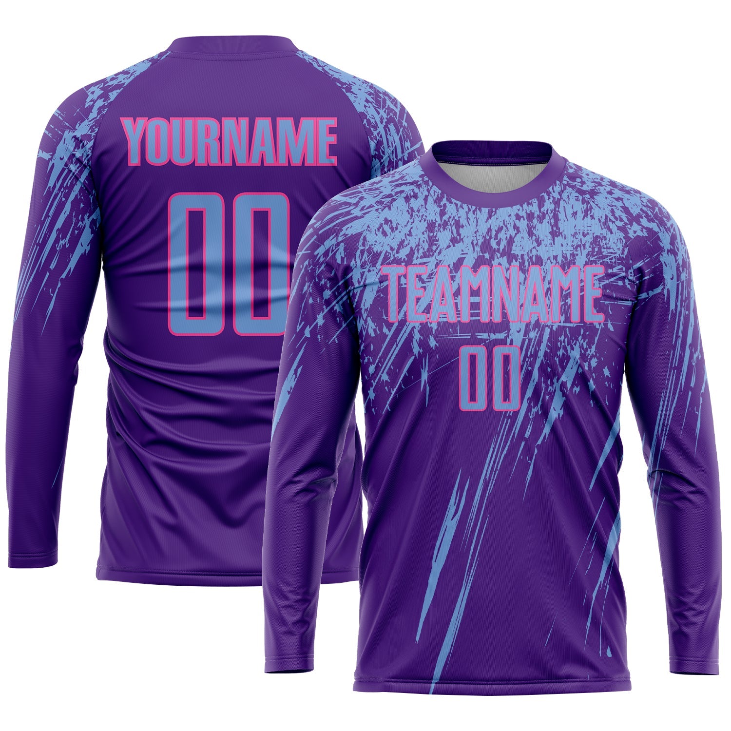 Custom Purple Light Blue-Pink Sublimation Soccer Uniform Jersey - Sky-Custom