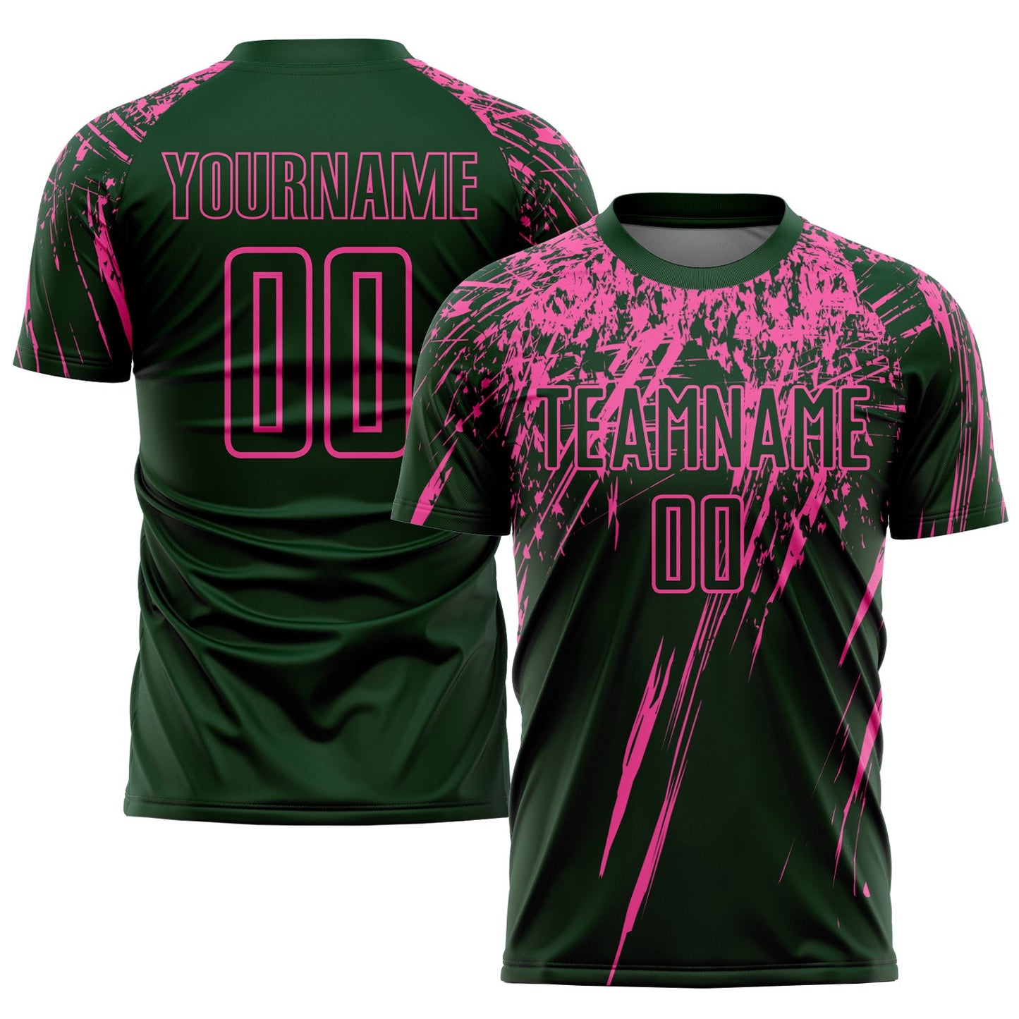 Custom Green Pink Sublimation Soccer Uniform Jersey - Sky-Custom