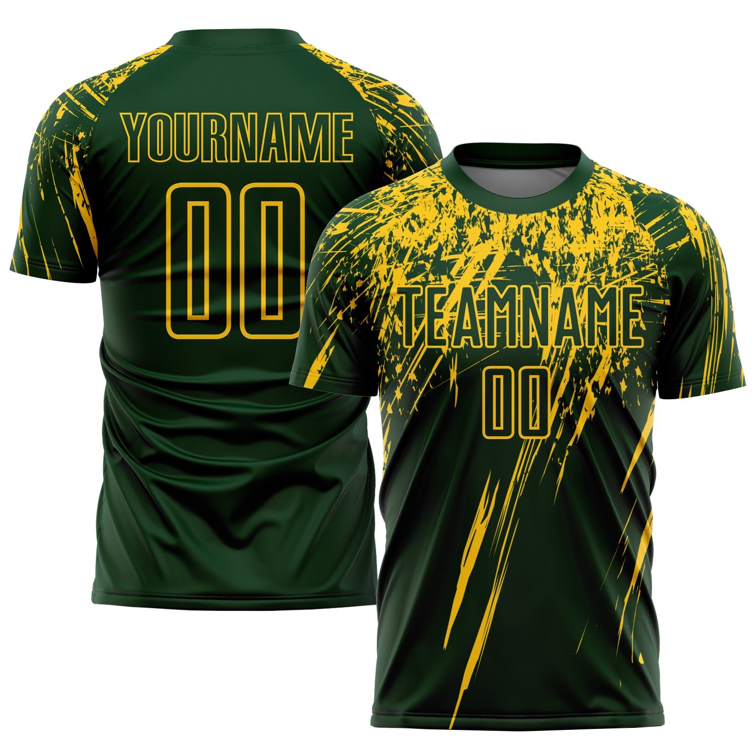 Custom Green Yellow Sublimation Soccer Uniform Jersey - Sky-Custom