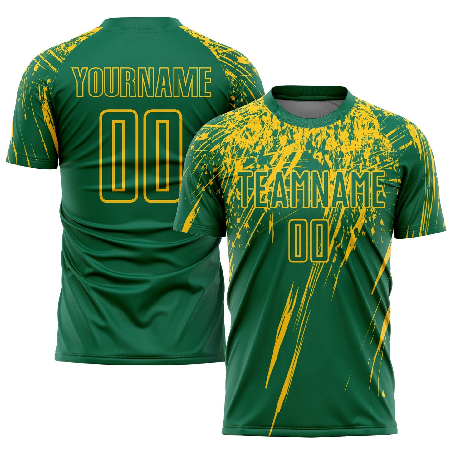 Custom Kelly Green Yellow Sublimation Soccer Uniform Jersey - Sky-Custom