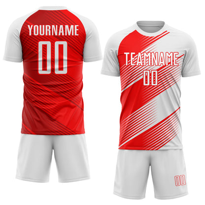 Custom Red White Sublimation Soccer Uniform Jersey - Sky-Custom