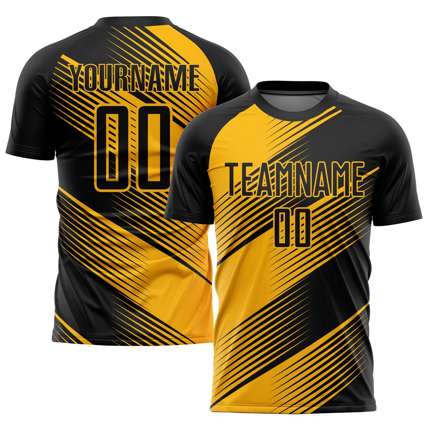 Custom Gold Black Sublimation Soccer Uniform Jersey - Sky-Custom