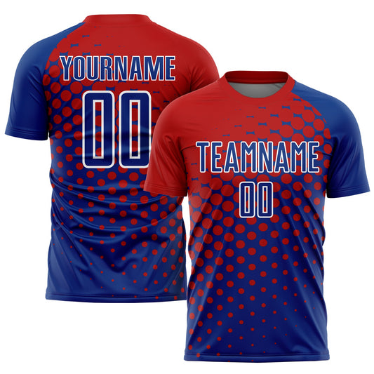 Custom Red Royal-White Sublimation Soccer Uniform Jersey - Sky-Custom
