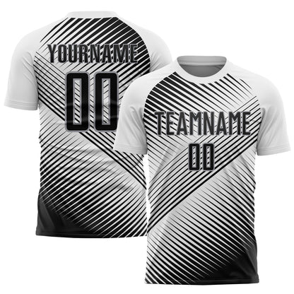 Custom White Black-Gray Sublimation Soccer Uniform Jersey - Sky-Custom