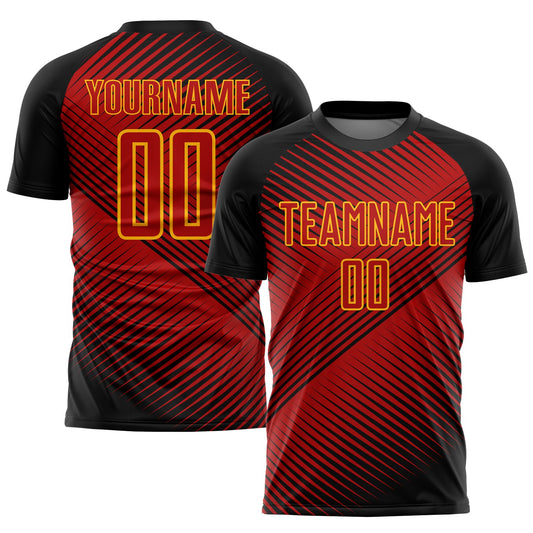 Custom Red Black-Yellow Sublimation Soccer Uniform Jersey - Sky-Custom