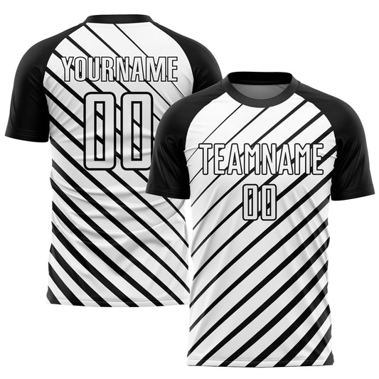 Custom Black White Sublimation Soccer Uniform Jersey - Sky-Custom