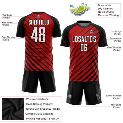 Custom Red White-Black Sublimation Soccer Uniform Jersey - Sky-Custom