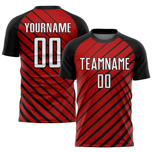 Custom Red White-Black Sublimation Soccer Uniform Jersey - Sky-Custom