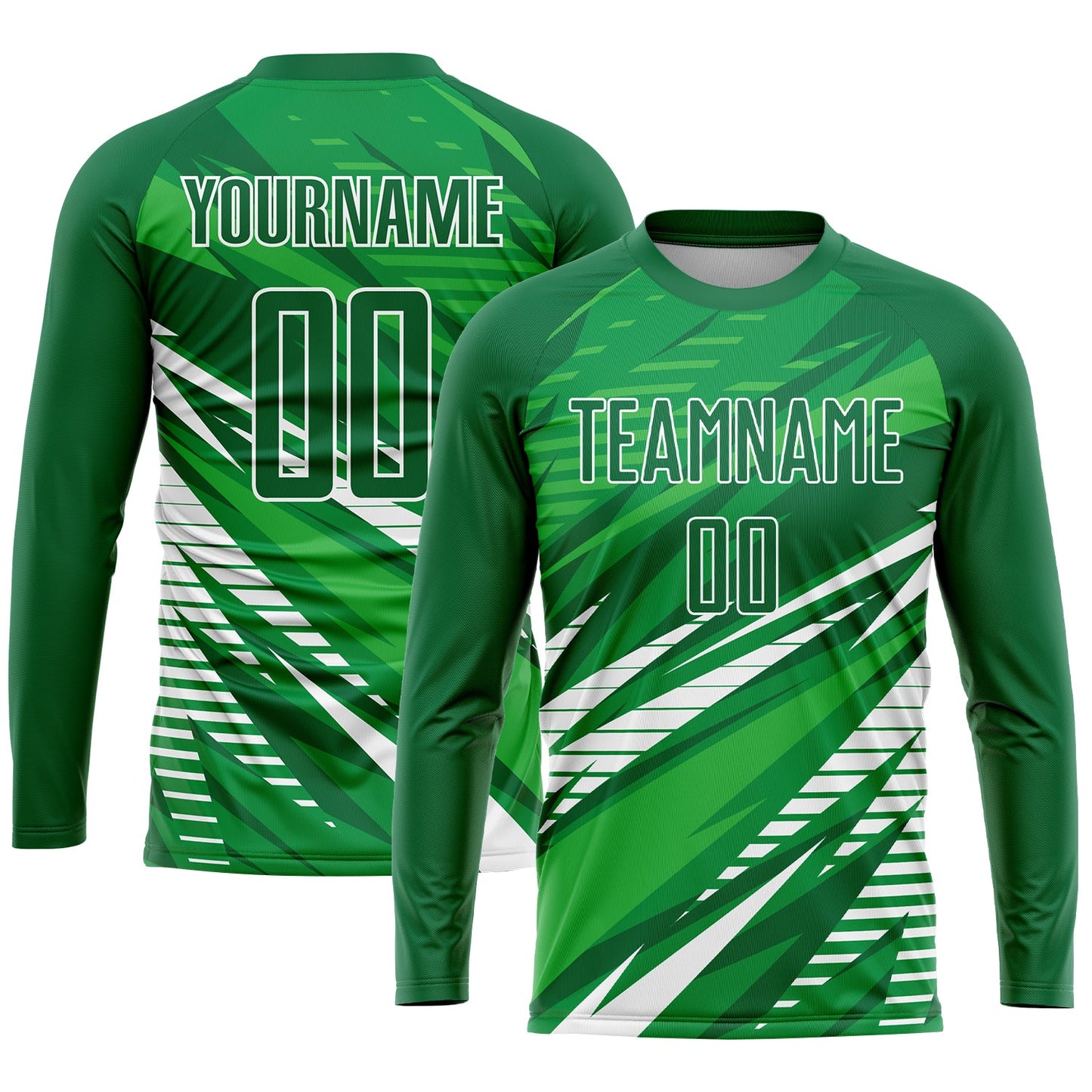 Custom Kelly Green White Sublimation Soccer Uniform Jersey - Sky-Custom