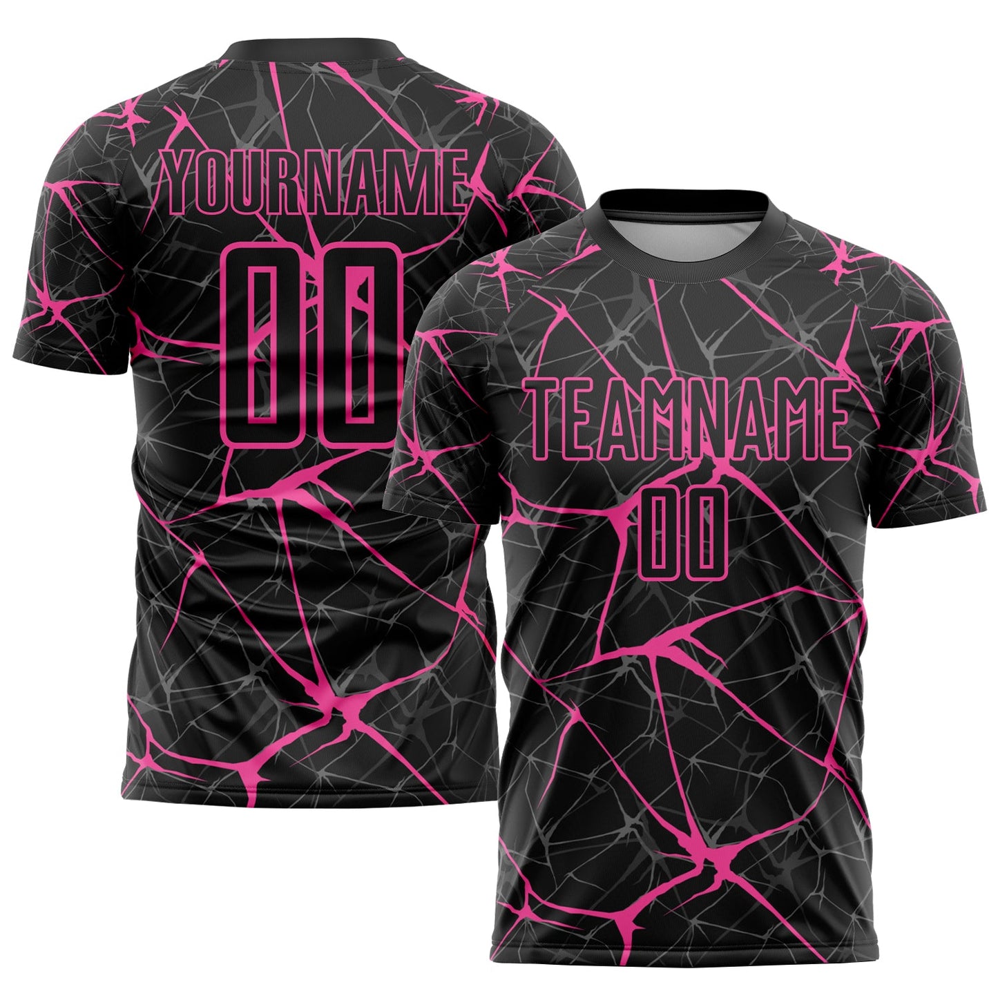Custom Black Pink Sublimation Soccer Uniform Jersey - Sky-Custom