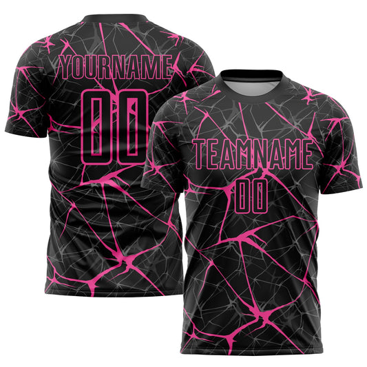 Custom Black Pink Sublimation Soccer Uniform Jersey - Sky-Custom