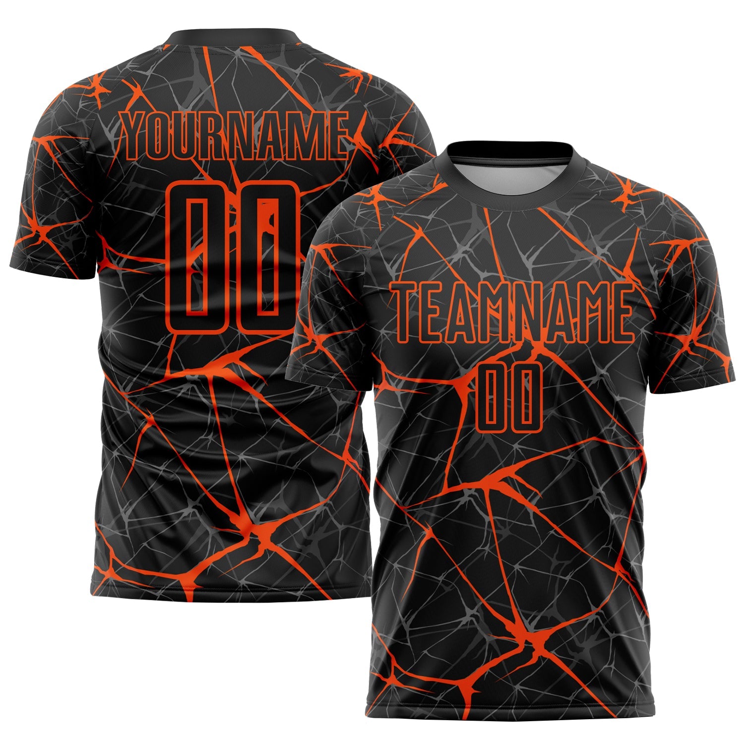 Custom Black Orange Sublimation Soccer Uniform Jersey - Sky-Custom