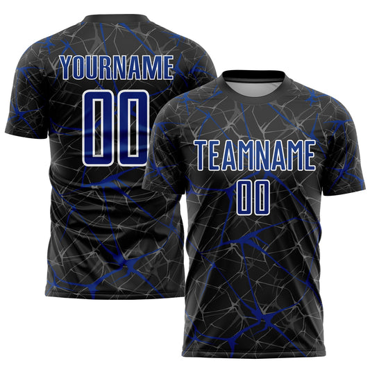 Custom Black Royal-White Sublimation Soccer Uniform Jersey - Sky-Custom