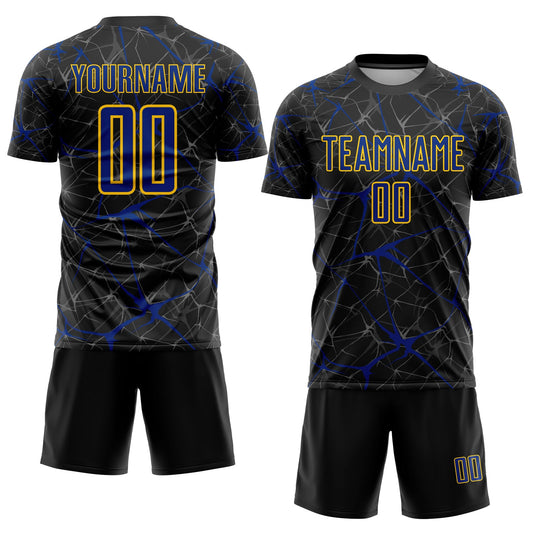 Custom Black Royal-Yellow Sublimation Soccer Uniform Jersey - Sky-Custom