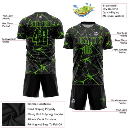 Custom Black Aurora Green Sublimation Soccer Uniform Jersey - Sky-Custom