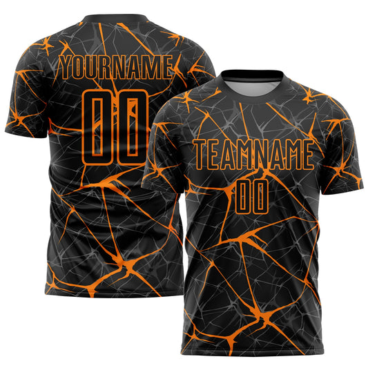 Custom Black Bay Orange Sublimation Soccer Uniform Jersey - Sky-Custom