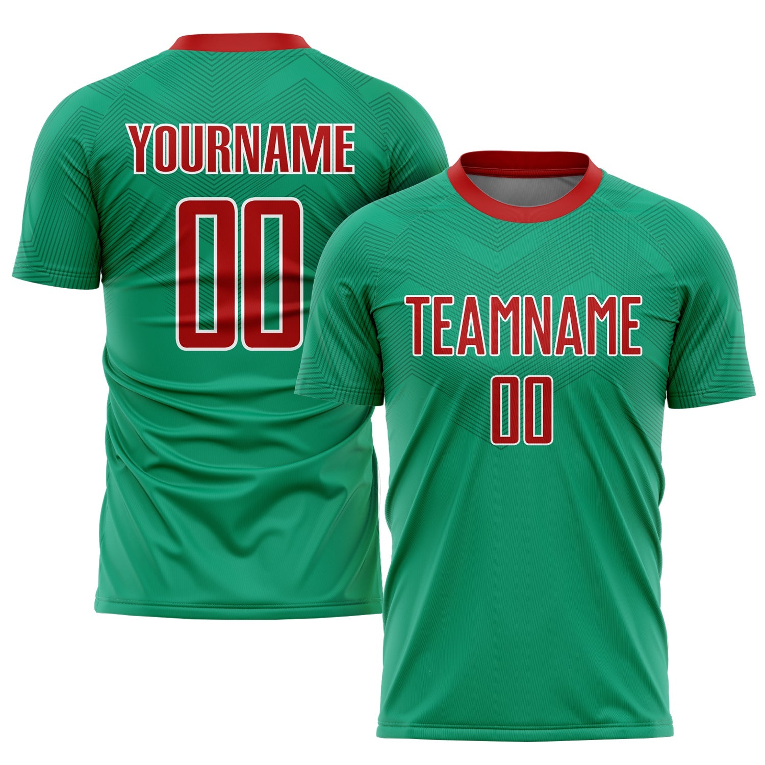 Custom Kelly Green Red-White Sublimation Mexico Soccer Uniform Jersey - Sky-Custom