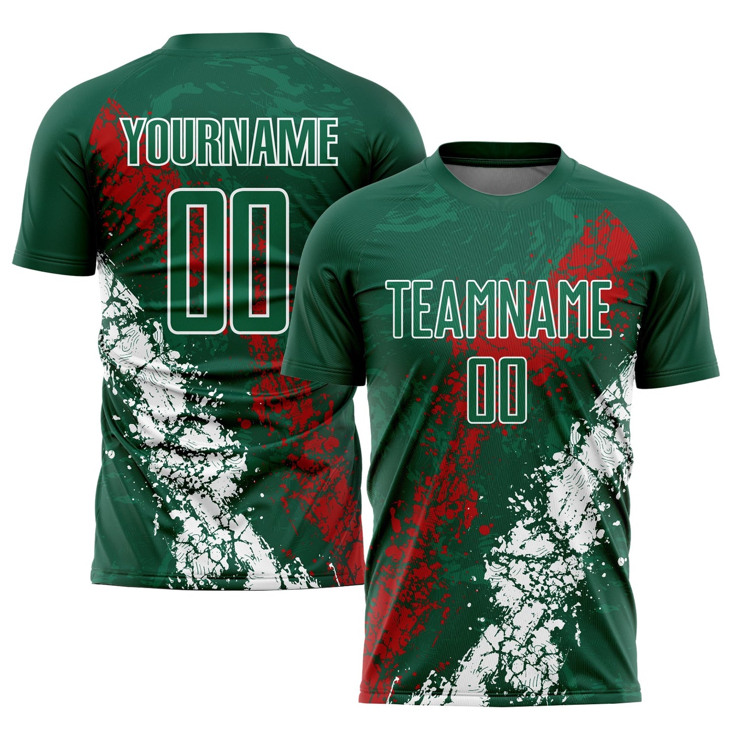 Custom Green Red-White Sublimation Mexico Soccer Uniform Jersey - Sky-Custom