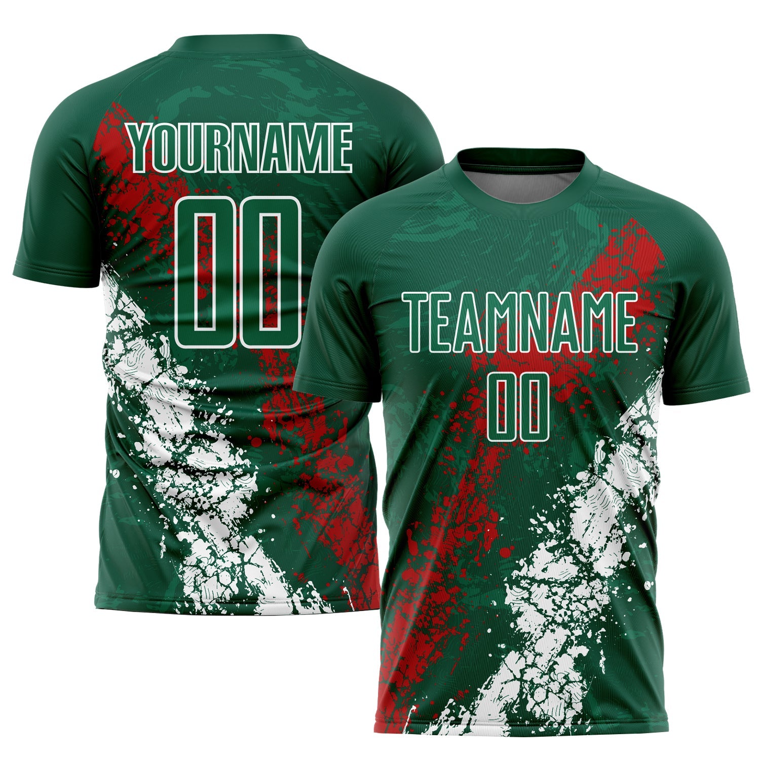 Custom Green Red-White Sublimation Mexico Soccer Uniform Jersey - Sky-Custom