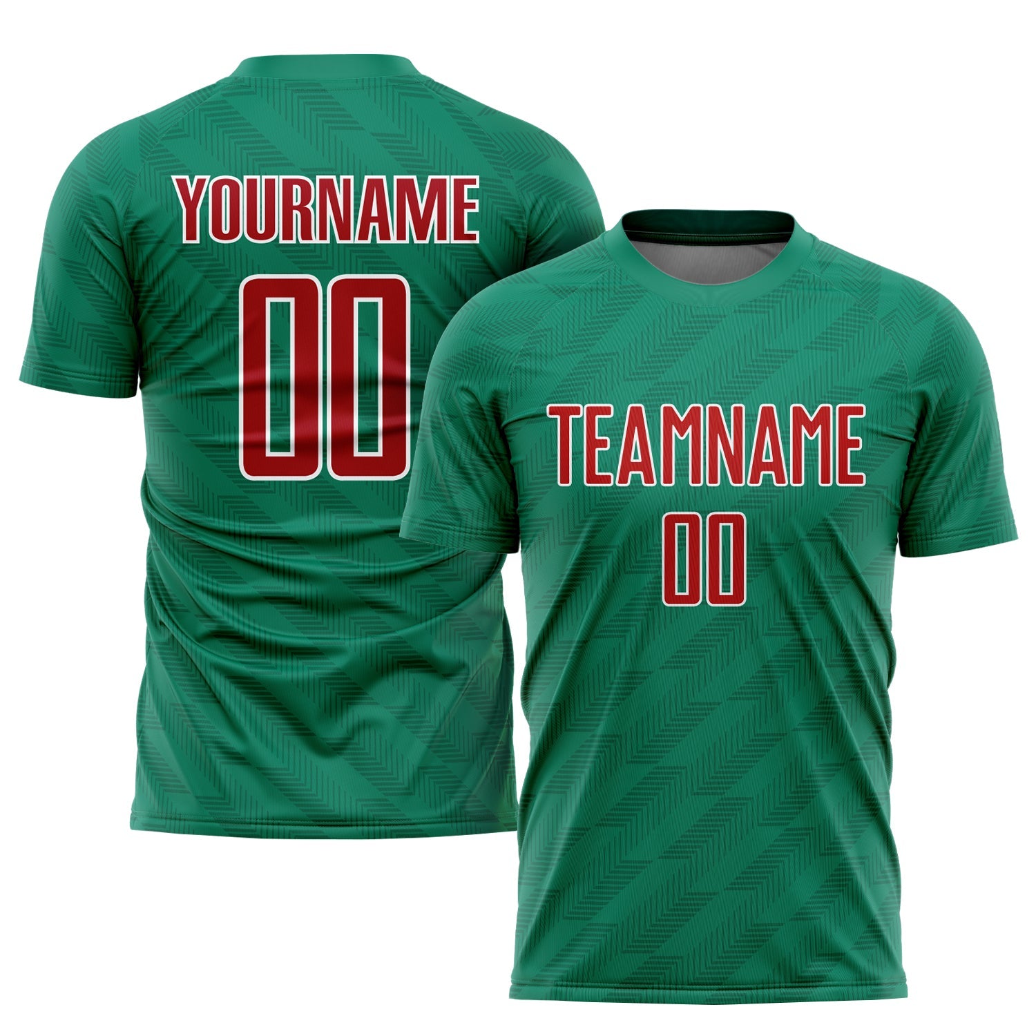 Custom Kelly Green Red-White Sublimation Mexico Soccer Uniform Jersey - Sky-Custom